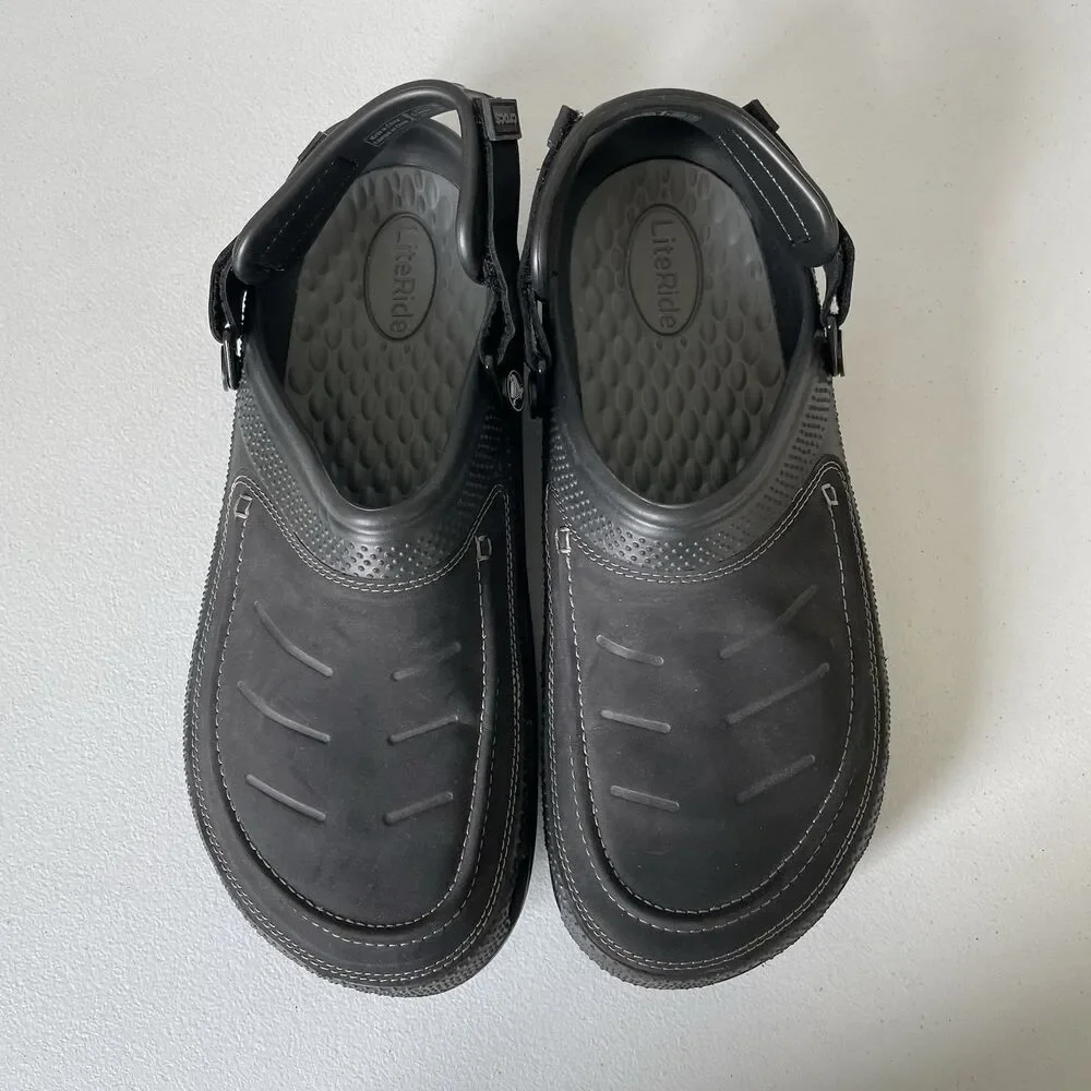 Crocs Men's Classic Yukon Vista II LiteRide Clog Sandal Black/Slate Grey Size 11